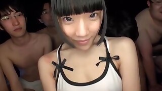 brunette cumshot dildo gang-bang group-sex hot japanese little pov