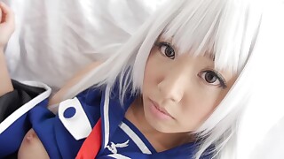 blonde cosplay dildo hd japanese masturbation playing solo teen